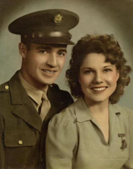 My grandparents, 6 months before they had my mother in 1944, restored in color